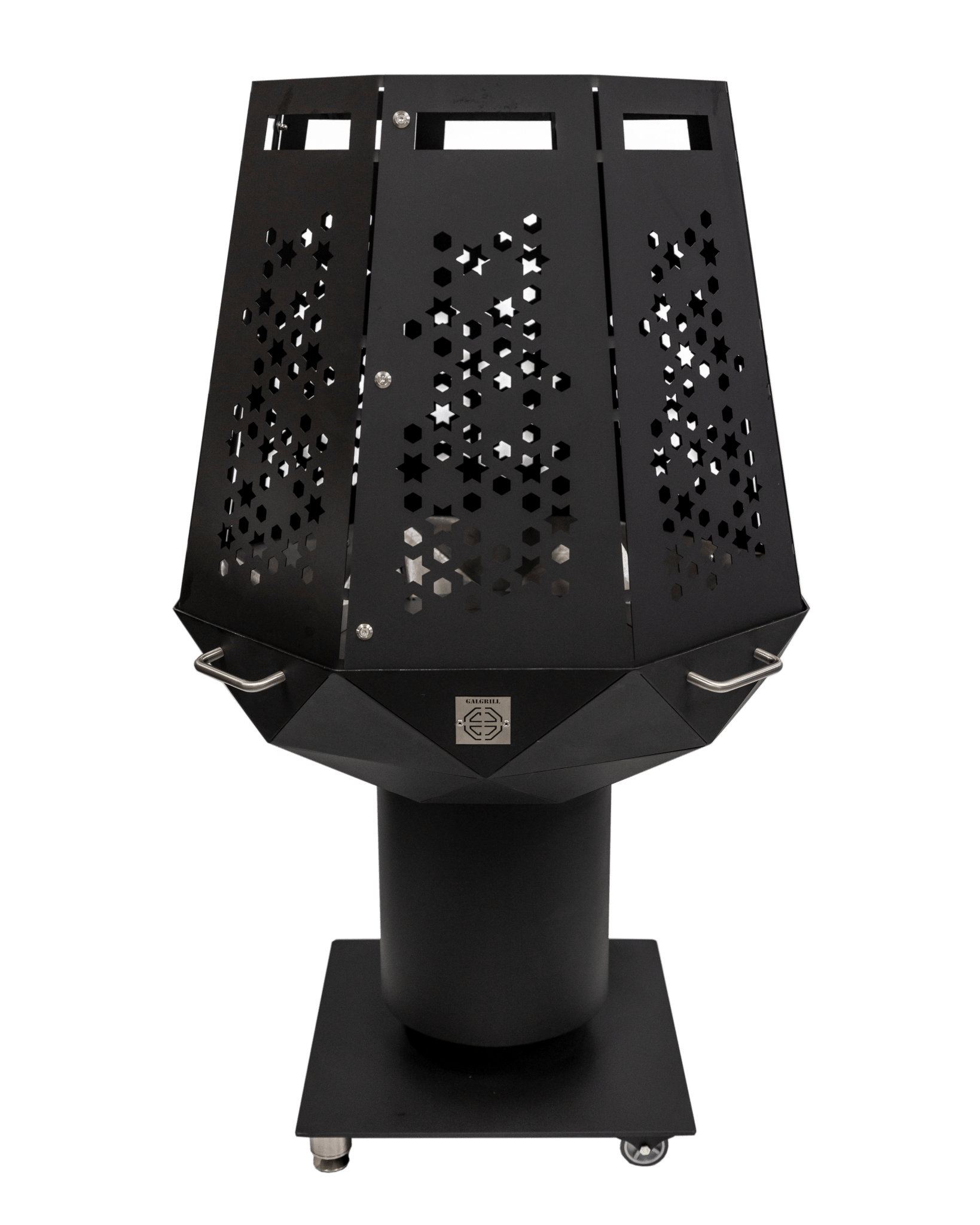 Protection latérale brasero Galgrill installée – effet lanterne (vue installée)